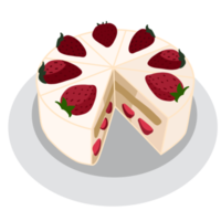 cake met aardbei png