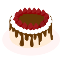 gâteau au chocolat à la fraise png