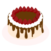 tarta de chocolate con fresa png