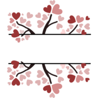 träd ram med hjärta valentine dekorationer png