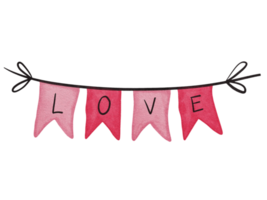 cute love banner illustration png