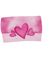 cute pink envelope illustration with heart decorations png