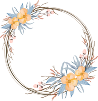 elegant vintage watercolor flower wreath png
