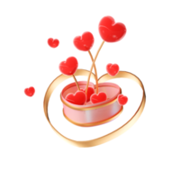 3d rendering of Valentine's Day cartoon elements png