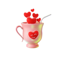 3D-Rendering von Cartoon-Elementen zum Valentinstag png