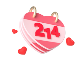 3d rendering of Valentine's Day cartoon elements png