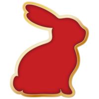marco de conejo rojo de año nuevo chino. png