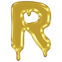 Gold Melted Effect Alphabet. png