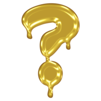 Gold Melted Effect Symbol. Question Mark. png