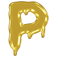 Gold Melted Effect Alphabet. png