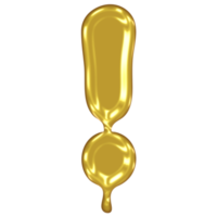 Gold Melted Effect Symbol. Exclamation Mark. png