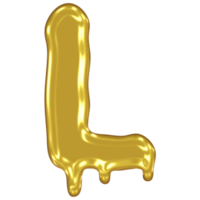 Gold Melted Effect Alphabet. png