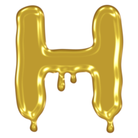 Gold Melted Effect Alphabet. png