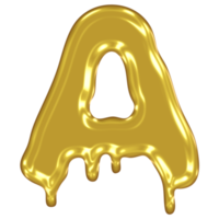 Gold Melted Effect Alphabet. png