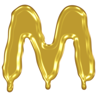 Gold Melted Effect Alphabet. png