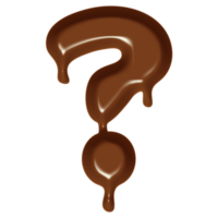 symbole d'effet de flux de chocolat. point d'interrogation. png