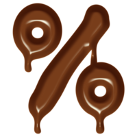 Chocolate Flow Effect Symbol. Percentage Mark. png