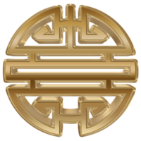 3d goud renderen Chinese symbool. png