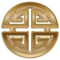 3d goud renderen Chinese symbool. png