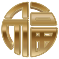 3d guld tolkning kinesisk symbol. png