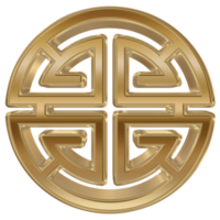 3d guld tolkning kinesisk symbol. png