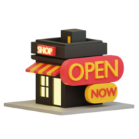 3d shop open and close icon png