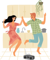 Man and woman dancing. Romantic illustration. png