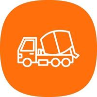 Mixer Truck Vector Icon Design