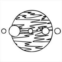 planet silhouette line art. black and white planet vector isolated on white background. vector alien planets.saturn, uranus, neptune, jupiter, mercury. solar system. astronomy