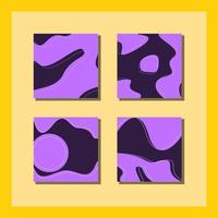 illustration of a set of background. social media post on purple background. vector