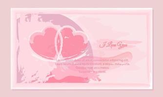 Happy Valentine's day poster. Beautiful with white heart frame on pink background. vector