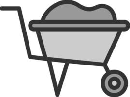 Wheelbarrow Vector Icon Design