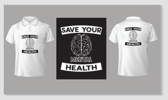 TEXT TYPOGRAPHY T-SHIR SAVE-YOUR-HEALTH vector