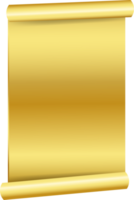 Gold ribbon banner tag label design, isolated background png