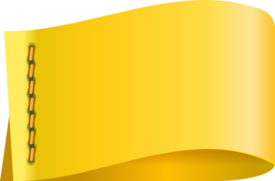 Étiquette d'étiquette en papier jaune déchiré bords coupés déchirés fond isolé png