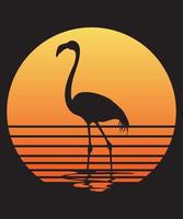 FLAMINGO VINTAGE TSHIRT DESIGN vector