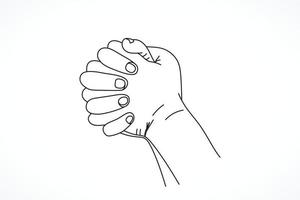 Baby Praying Hand Line Art vector