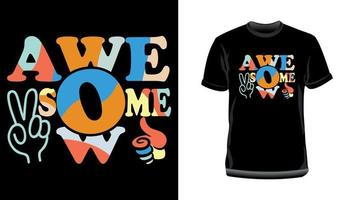 Awesome- Modern creative typography and trendy T-Shirt Design for print. vector