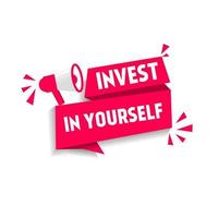 invest in yourself banner icon design. Flat style vector. vector