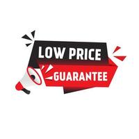 Low price guarantee flat icon for banner design, Vector template.