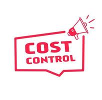 Cost control badge icon. Flat banner template. vector