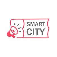 Smart City text. Vector banner design template.