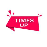 Times up flat banner template. Modern vector design.