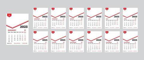 plantilla de diseño de calendario de año nuevo 2023 vector