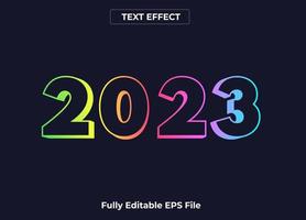 diseño de efecto de texto de año nuevo 2023 en vector