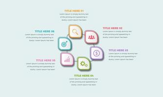 Business Infographic template. design options or steps with 6 numbers, Colorful infographic design template vector