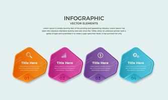 plantilla infográfica empresarial de pasos profesionales, elementos infográficos coloridos de cuatro pasos para su negocio vector