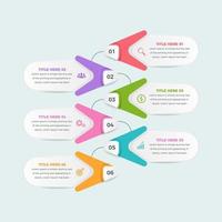 plantilla de infografía empresarial. opciones de diseño o pasos con 6 números, plantilla de diseño infográfico creativo vector