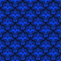 BLACK SEAMLESS VECTOR ART NOUVEAU BACKGROUND WITH BLUE FLOWERS
