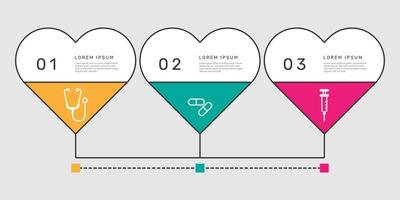 3 options modern infographic with healthcare template. - Vector. vector
